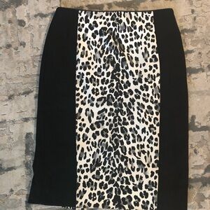 White House Black Market Black and Leopard Sheath Skirt 4